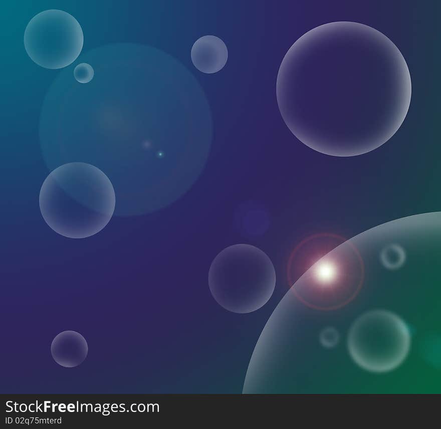 Bubble planet gradient background illustration. Bubble planet gradient background illustration