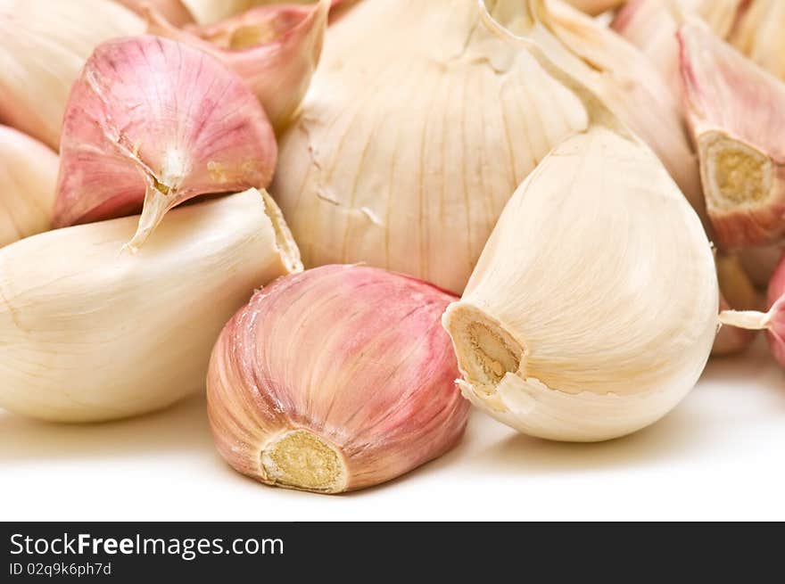 Very fresh garlic Isolated on white background. Very fresh garlic Isolated on white background