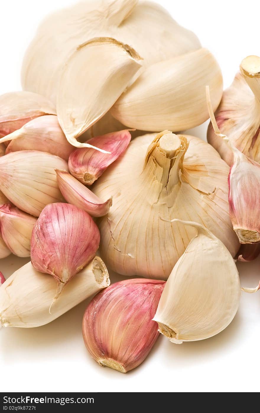 Very fresh garlic Isolated on white background. Very fresh garlic Isolated on white background