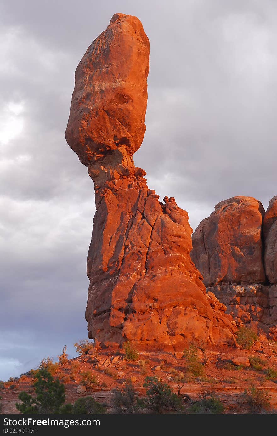 Balancing Rock in Utah at Sunset