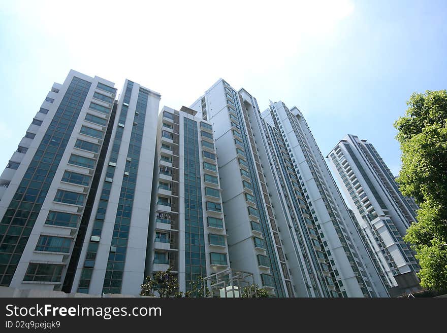 Residential buildings in Xuhui District in Shanghai