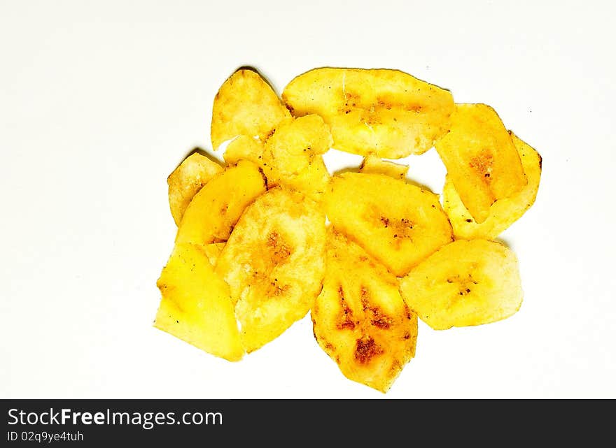 The Dry banana is one of thai food snack. The Dry banana is one of thai food snack.