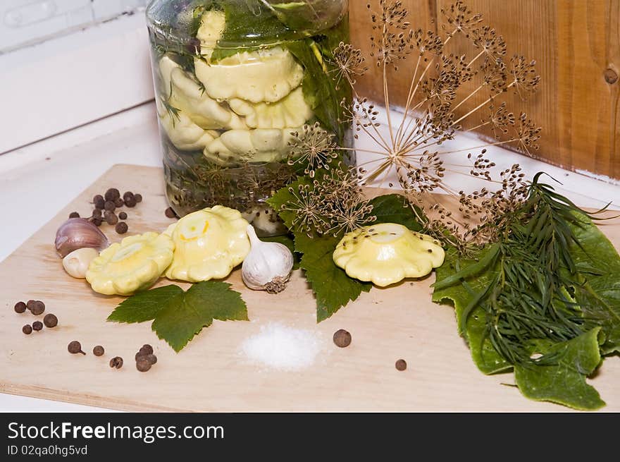 Preparation of canned Patison.