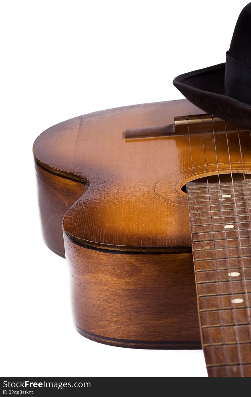 Classical guitar and hat