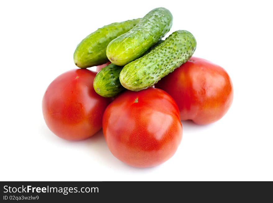 Tomatoes and cucumbers