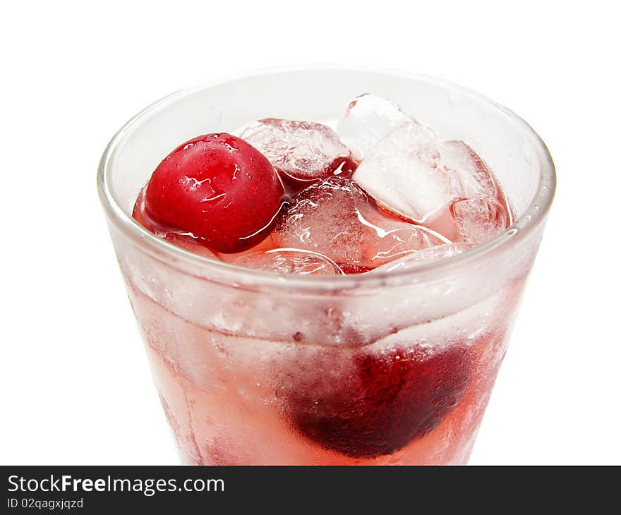 Fruit cherry cocktail with ice