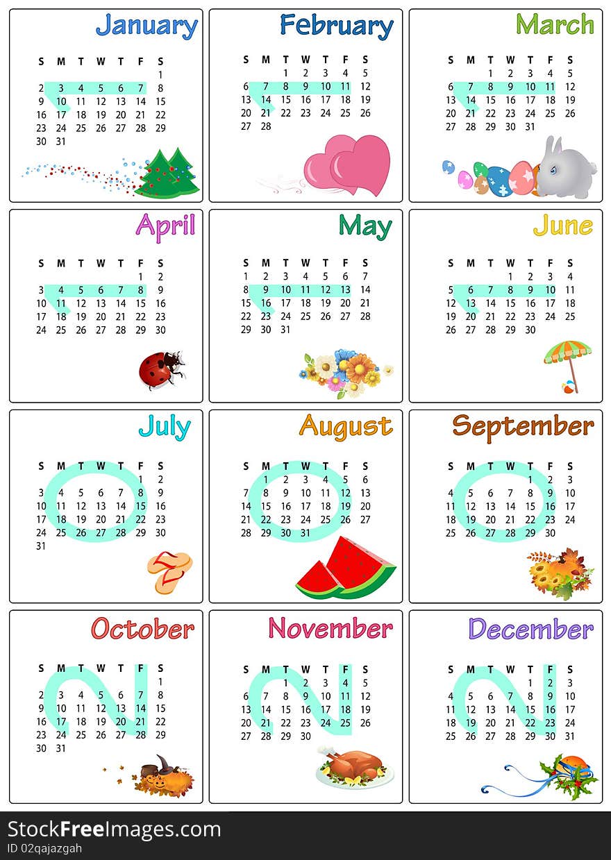 Vector Illustration of style design Calendar for 2011