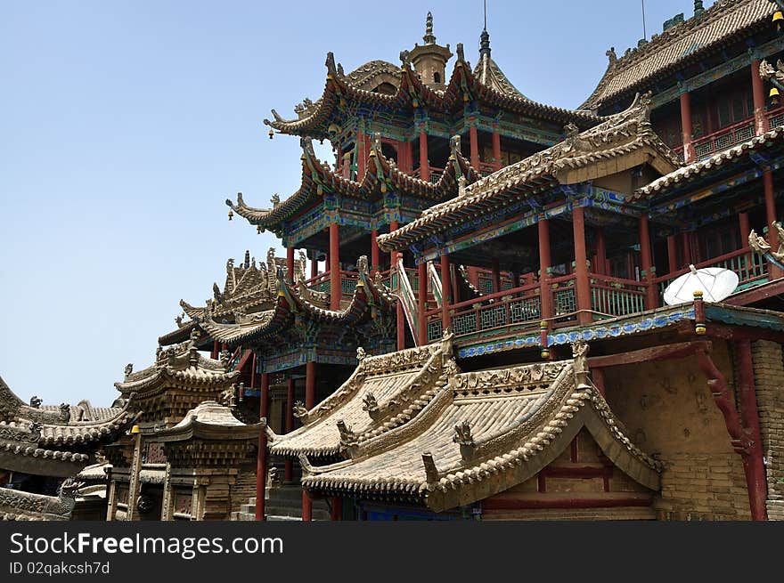 China temple ，Ningxia。The temple built in the Ming Dynasty。. China temple ，Ningxia。The temple built in the Ming Dynasty。