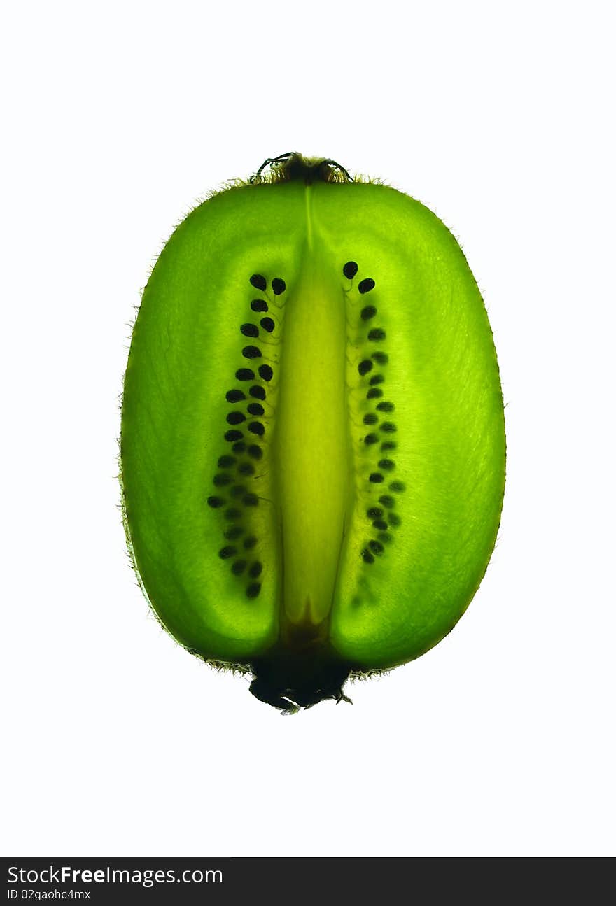 Kiwi fruit slice  on white background