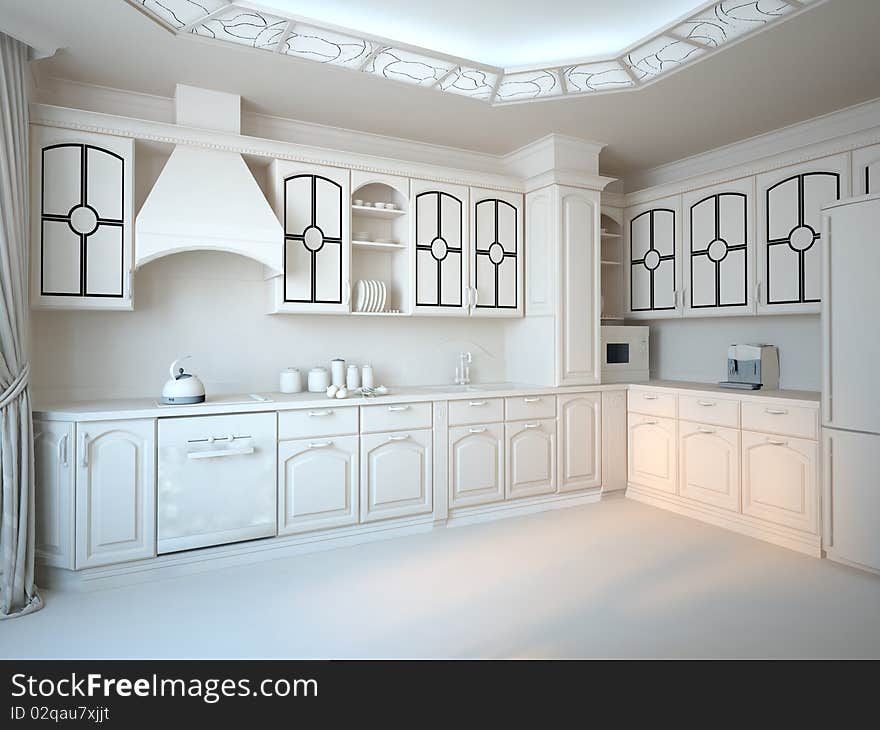 Classic 3d kitchen from visualife