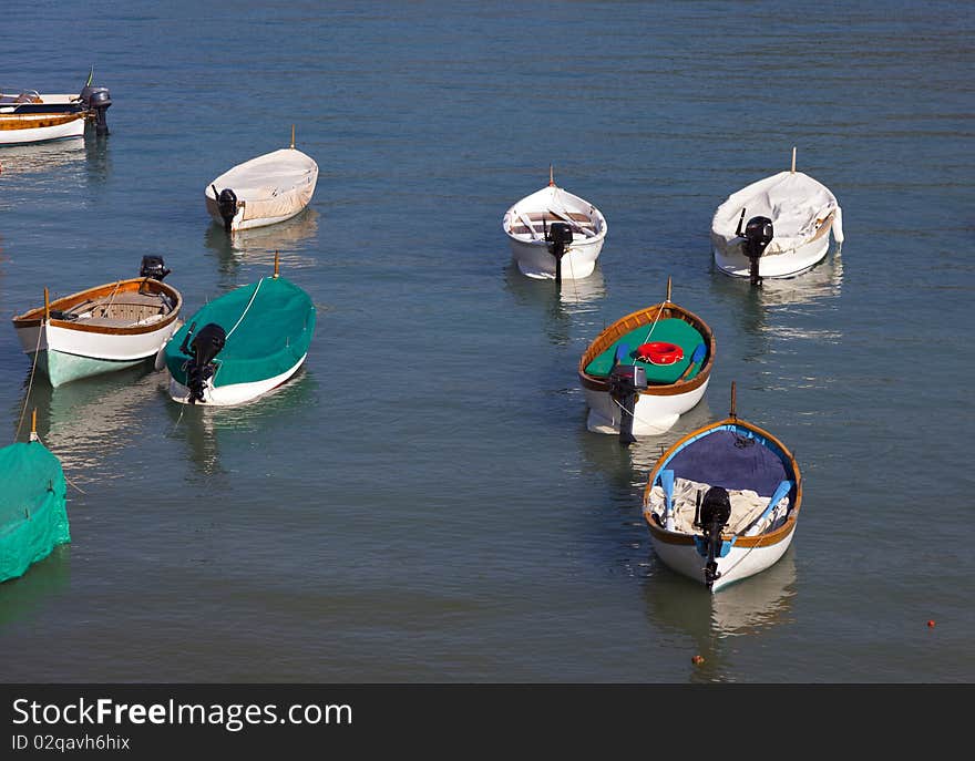 A italian boats in blue water