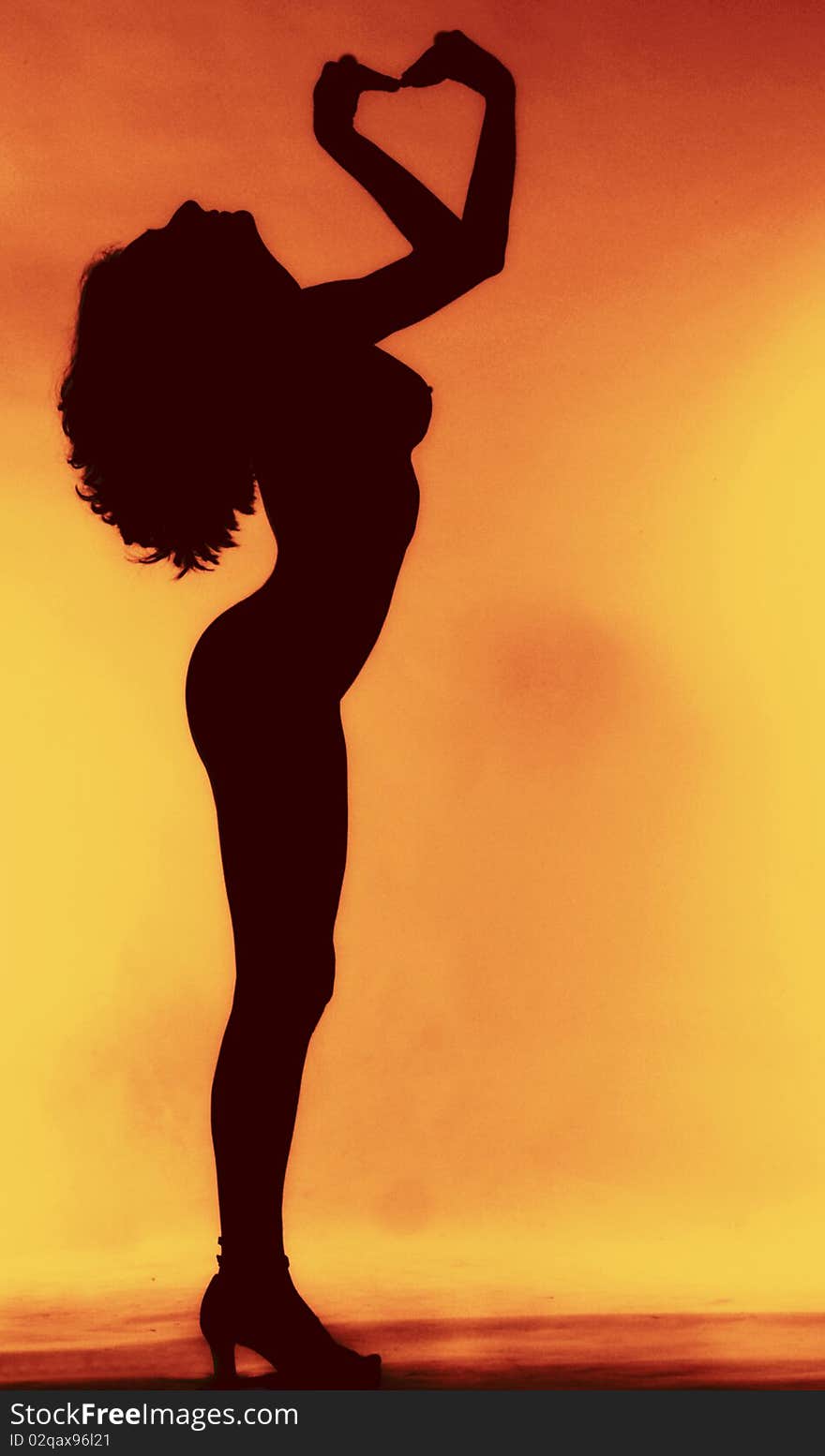 Silhouette of a nude woman