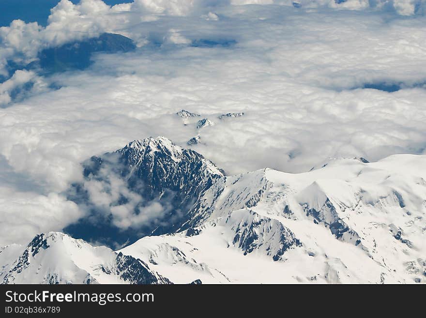 Albs mountains covered with snow