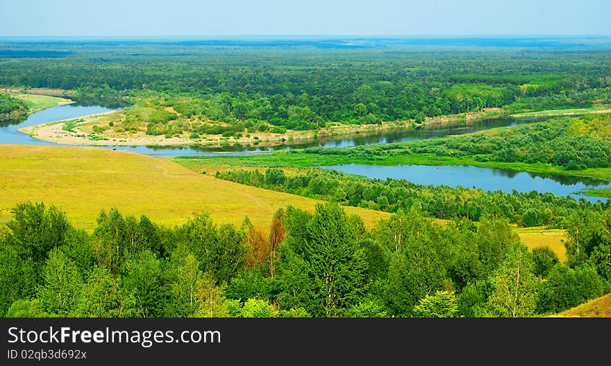 The Landscape, where on foregrounds of the krona tree, hereinafter river, wood and sky. The Landscape, where on foregrounds of the krona tree, hereinafter river, wood and sky.