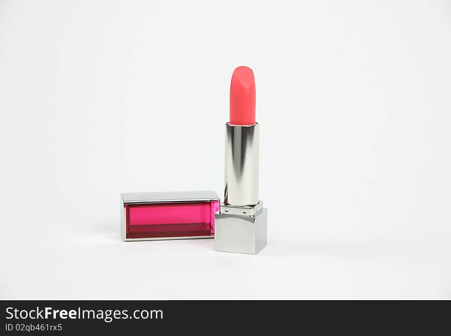 Red color Lipstick on a white background. Red color Lipstick on a white background