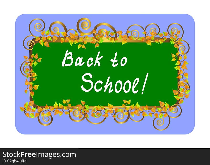 Back to school - card. Vector illustration.