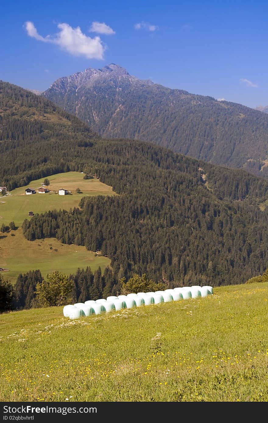 Mountain valley in austrian alps in summer