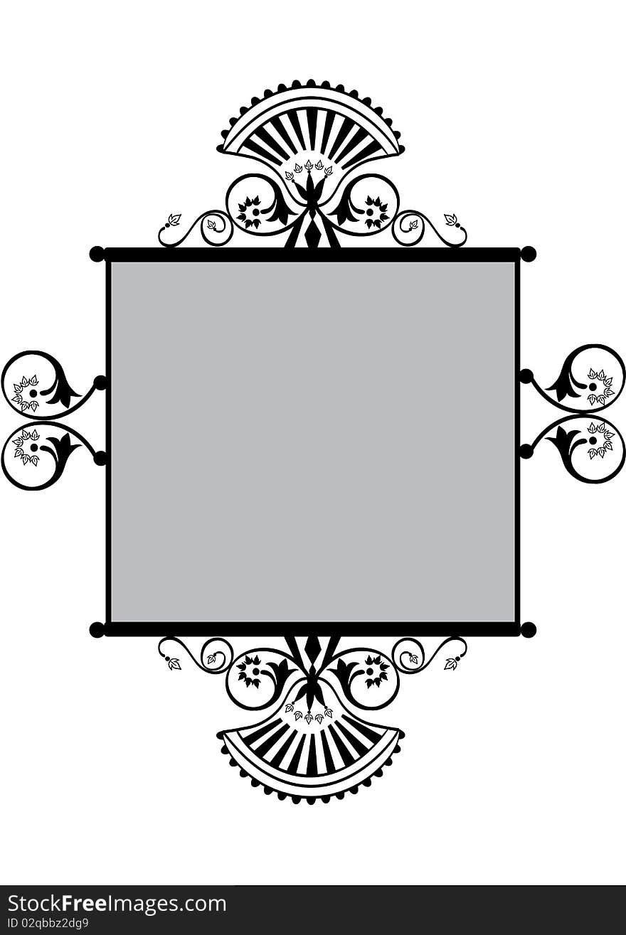 Floral frame with victorian scrolls or label with copyspace. Floral frame with victorian scrolls or label with copyspace