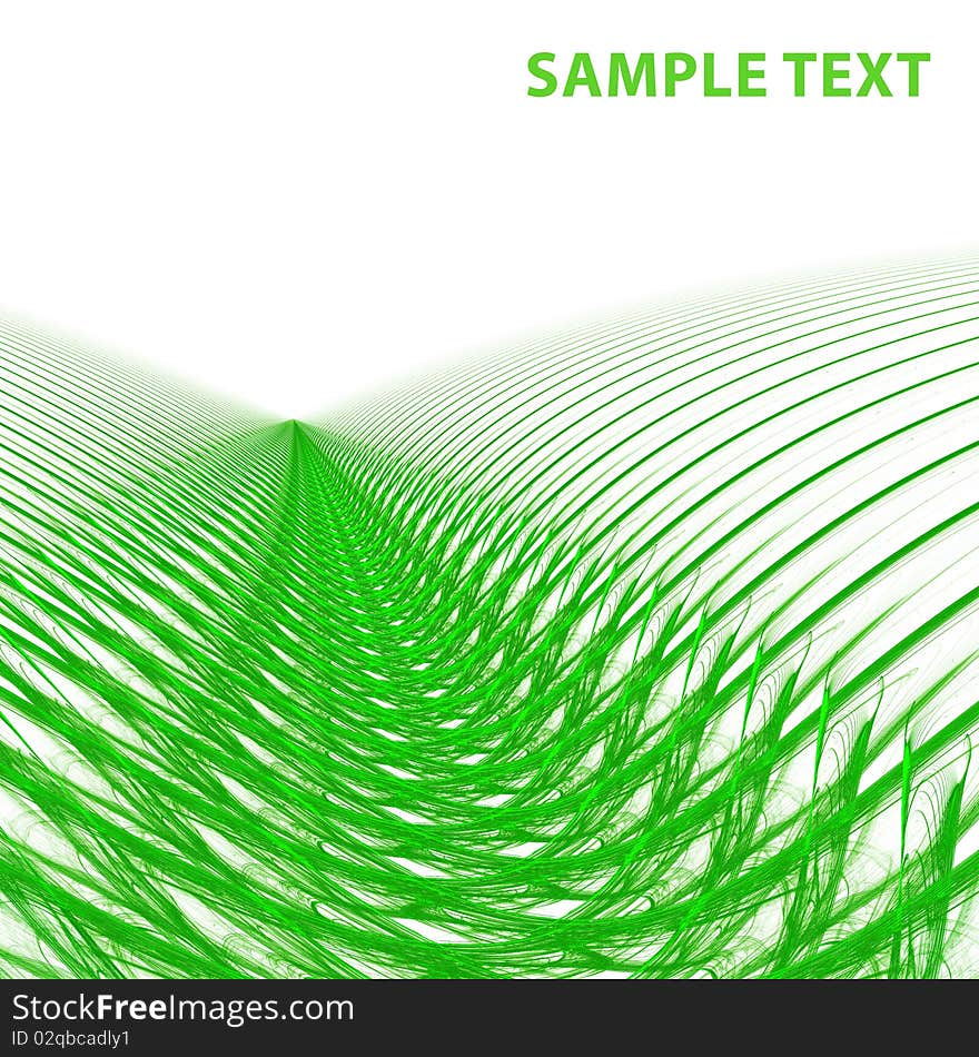 Abstract green futuristic 3D fractal on white. Abstract green futuristic 3D fractal on white