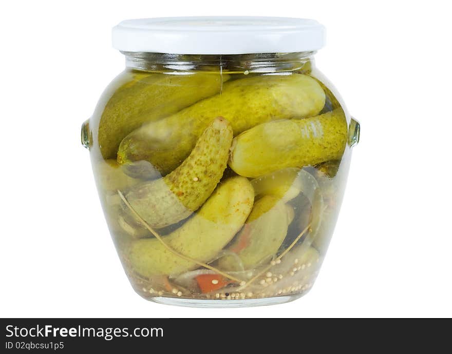 Bank of pickled cucumbers