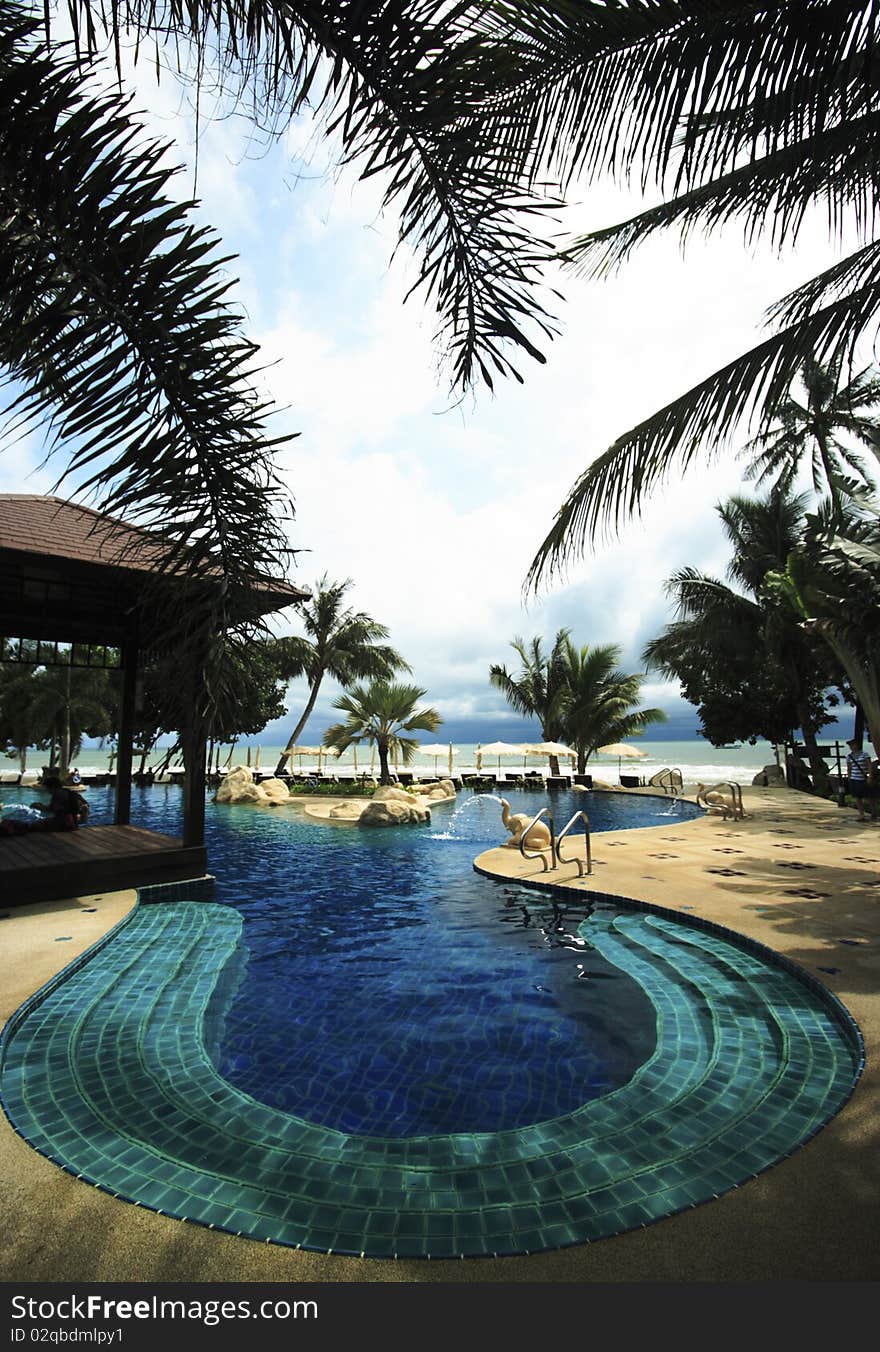 Swimming pools in hotel at Chang Island