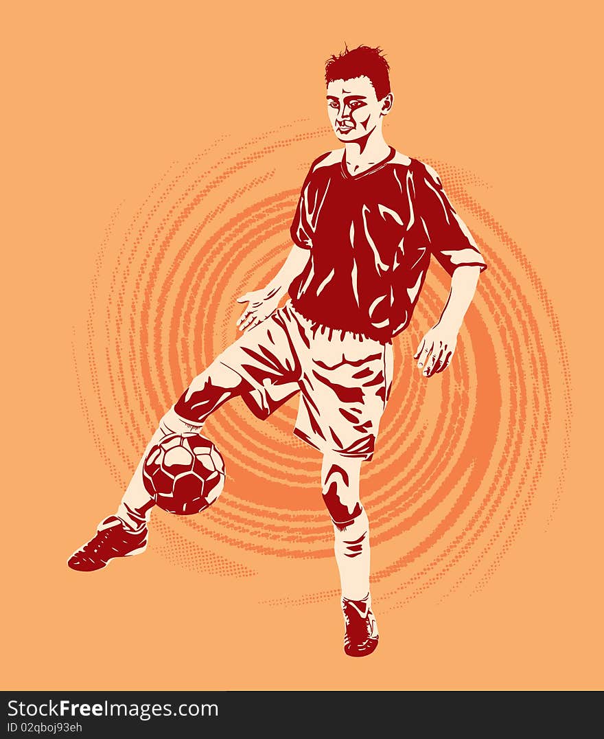 Soccer player vector illustration, easy to use