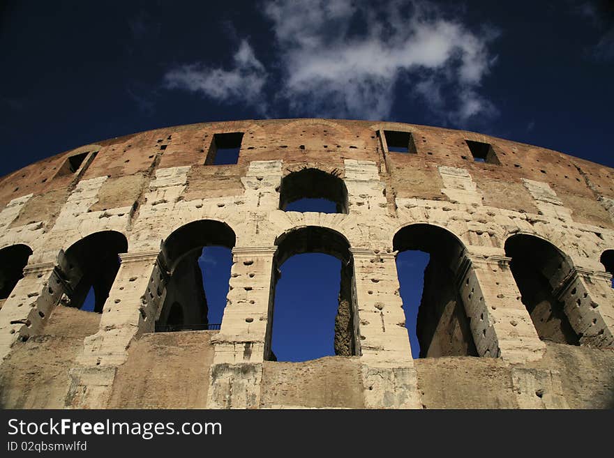 Arches of the upper part of the Roman Coliseum, Rome, Italy. Arches of the upper part of the Roman Coliseum, Rome, Italy