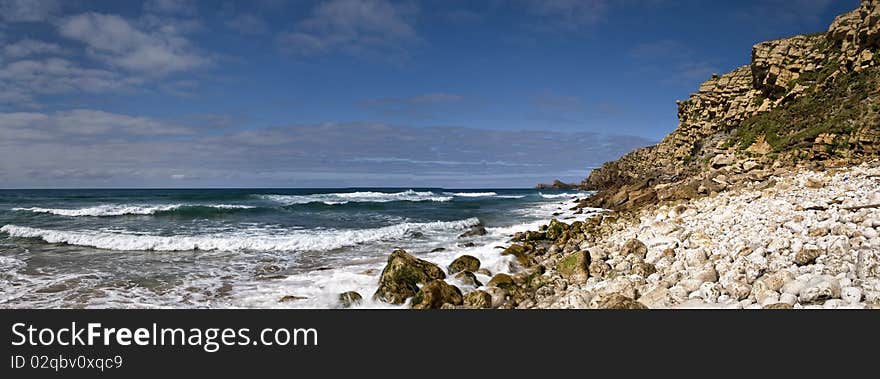 Panoramic view of a cliff and the sea in the north of Spain. Panoramic view of a cliff and the sea in the north of Spain.