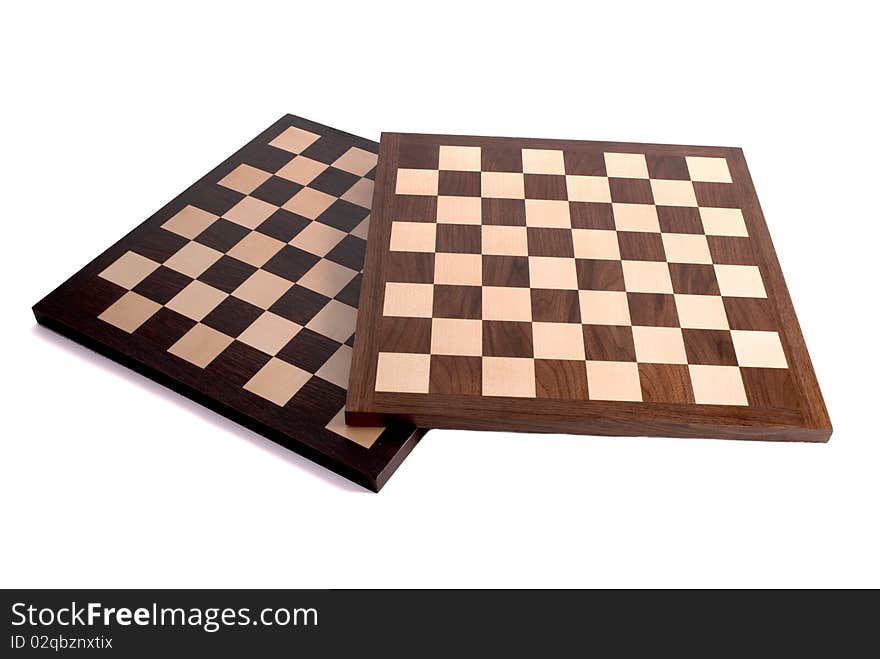 Empty wooden chess board