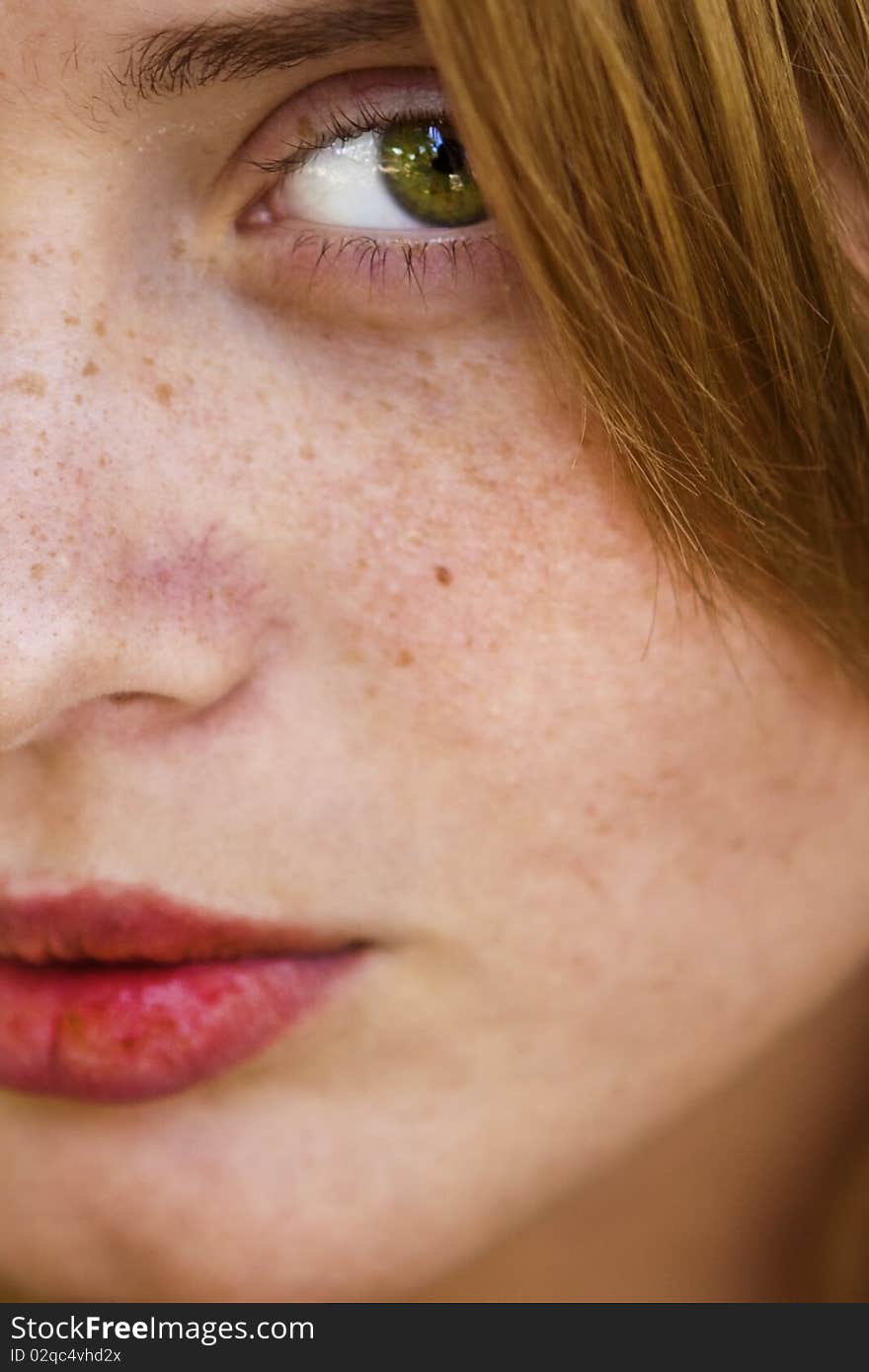 Portrait of a beautiful redhead girl