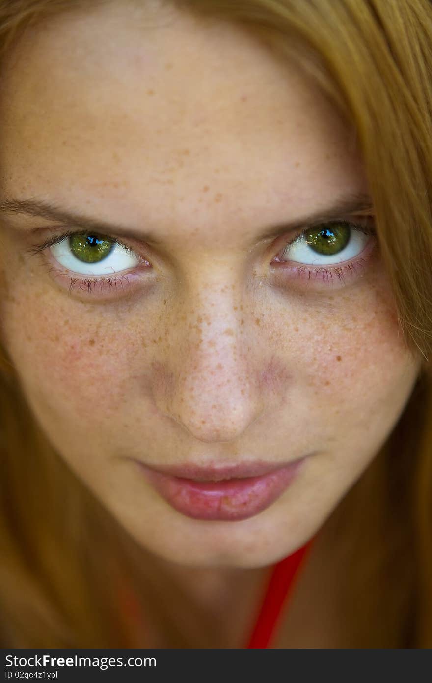 Portrait of a beautiful redhead girl