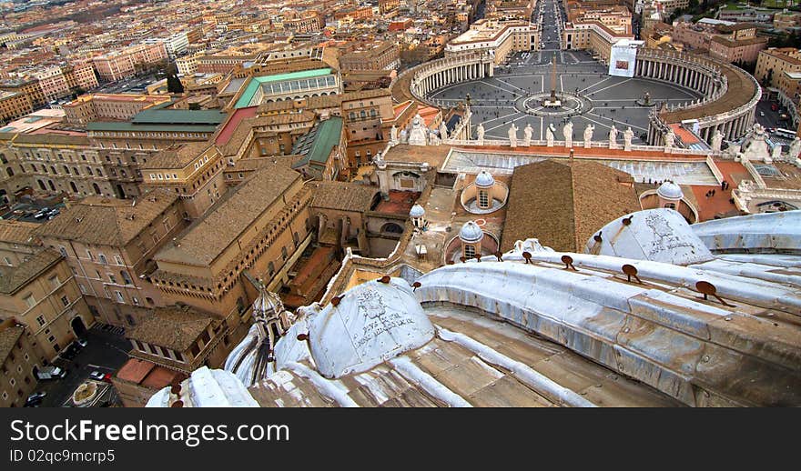 View from the top of St. Peter's basilica, Roma