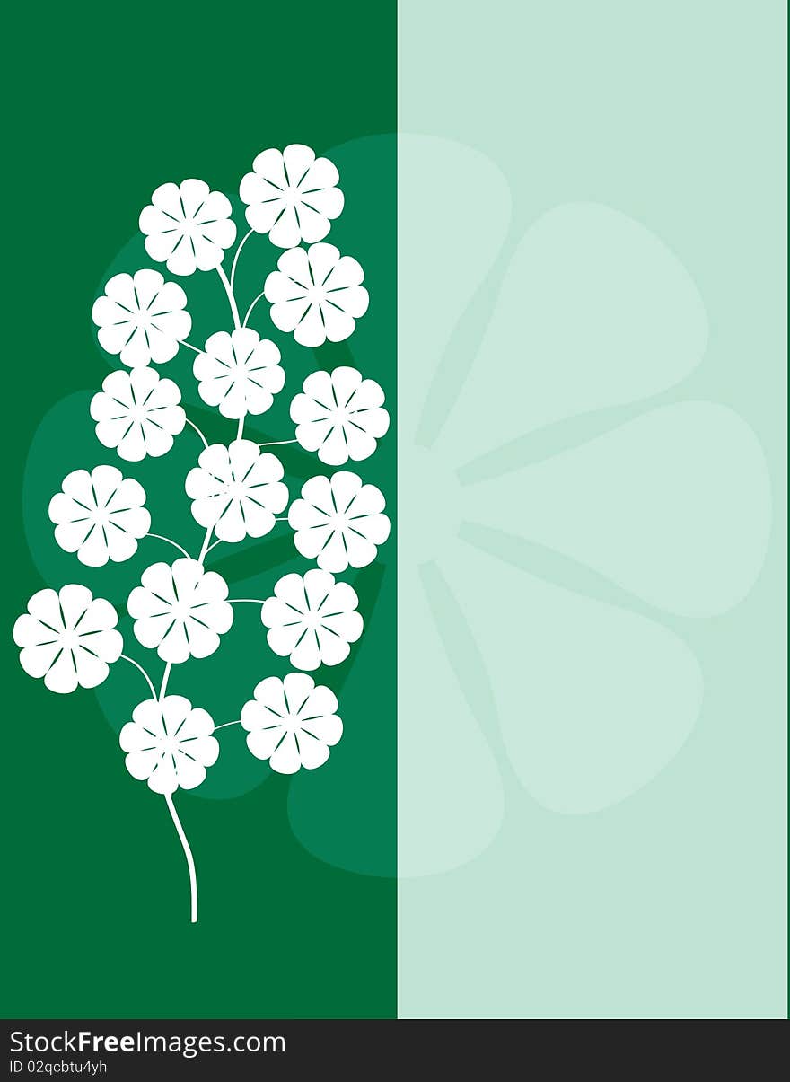 Floral tree on a green background for scenery