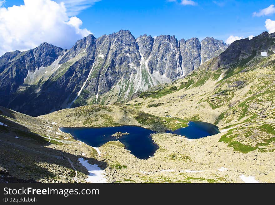 Tatra in summer with green forest, Slovakia