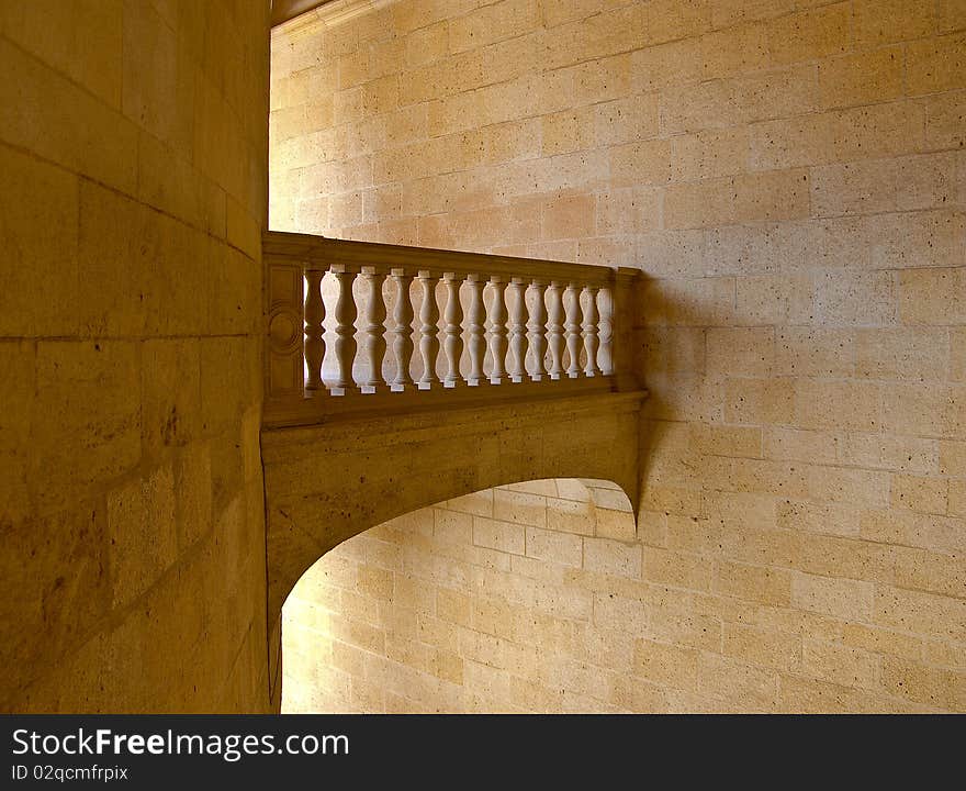 Old beautiful hallway at Alhambra, Granada, Spain. Old beautiful hallway at Alhambra, Granada, Spain