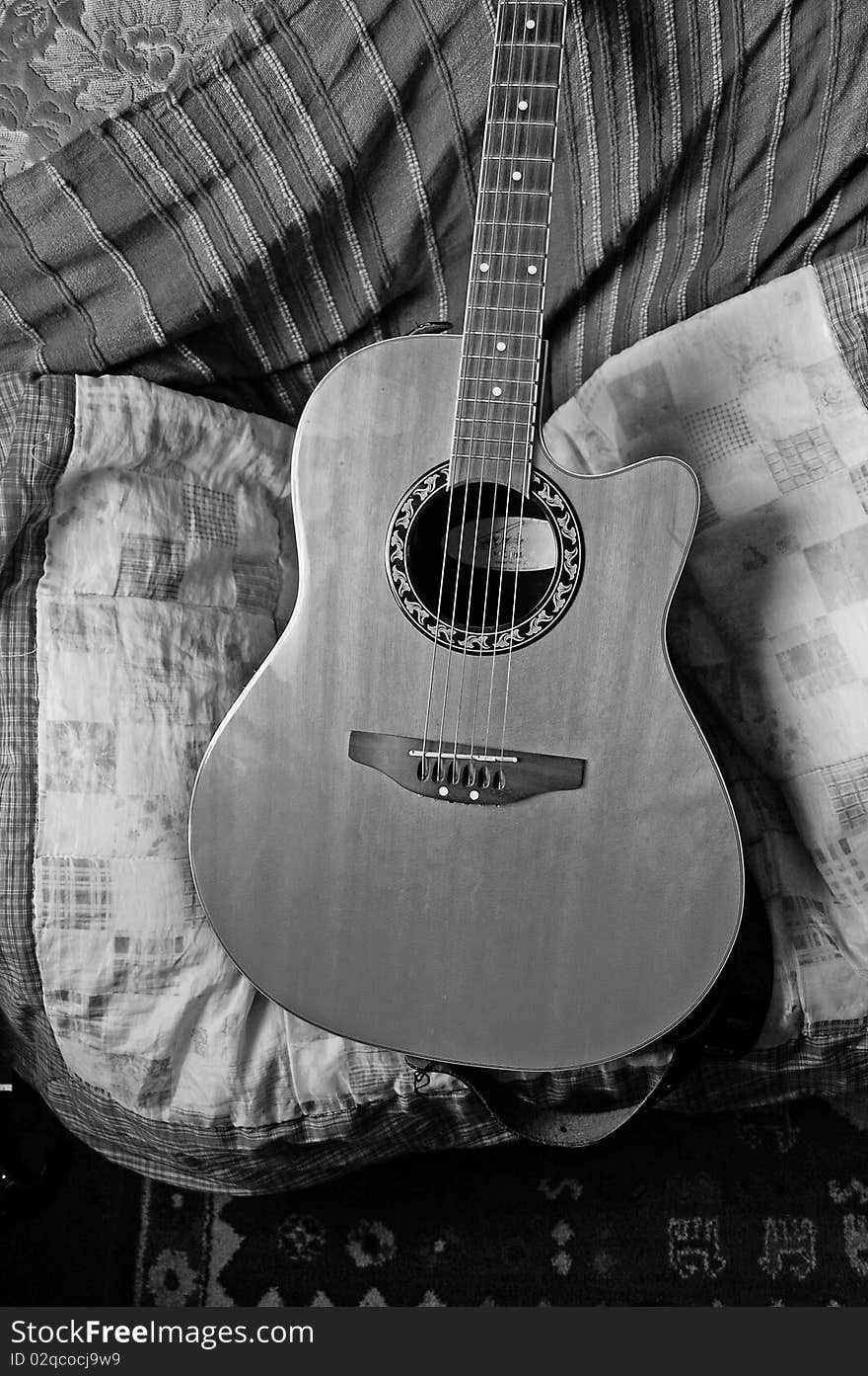 Guitar study in black and white