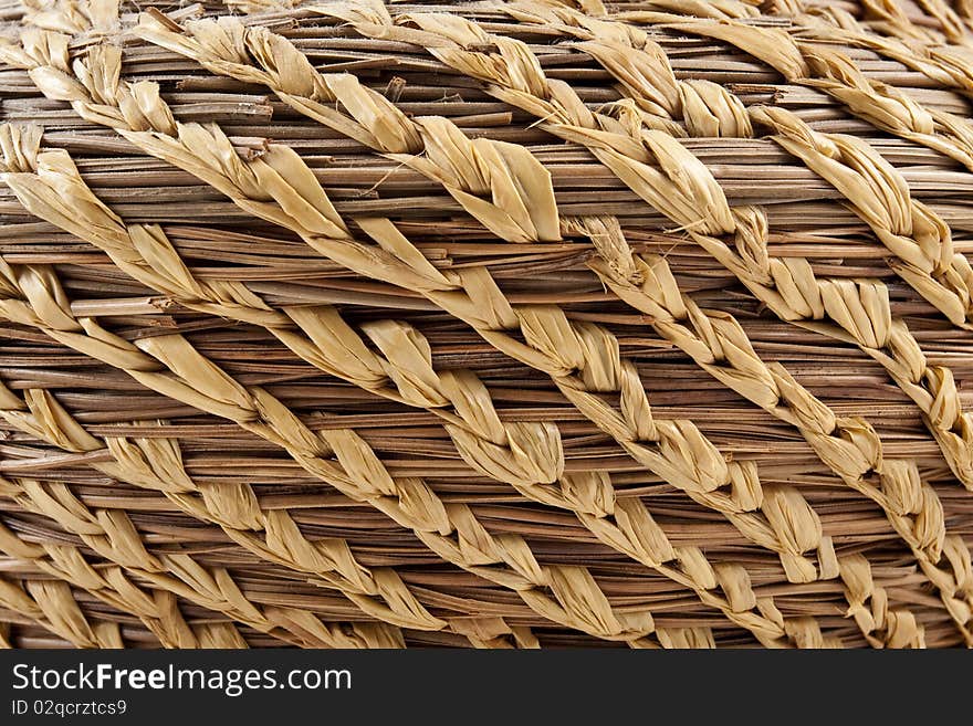 Custom made weaved basket close up. Custom made weaved basket close up.