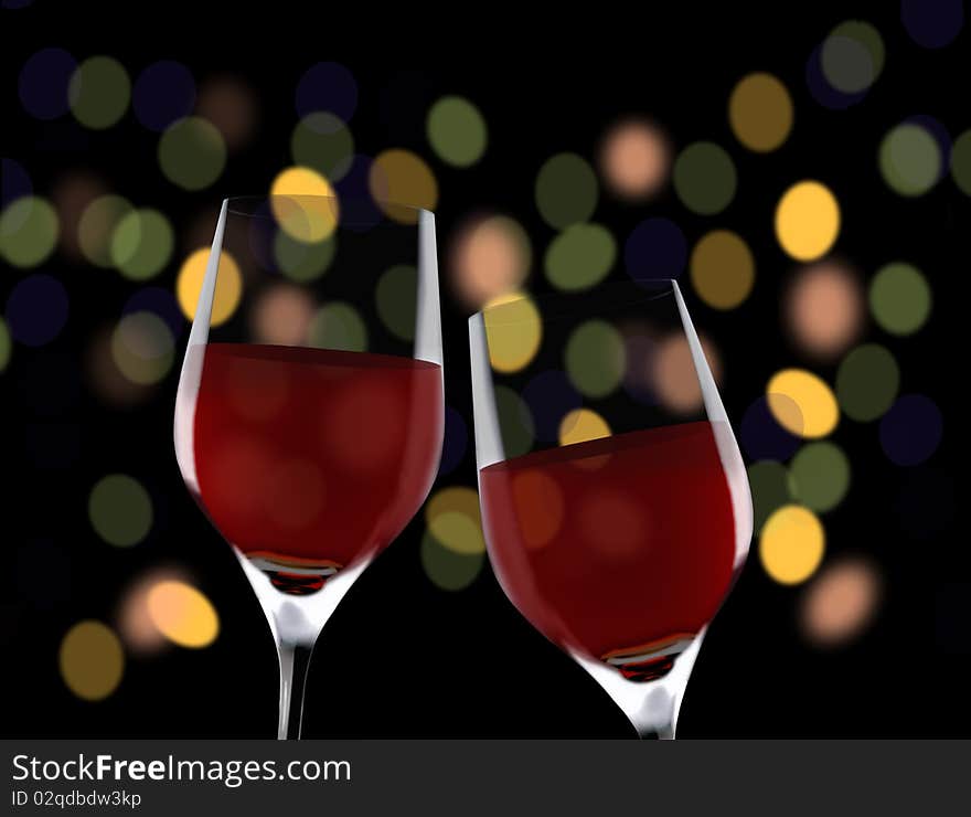 Image of two glass celebrating something. Image of two glass celebrating something