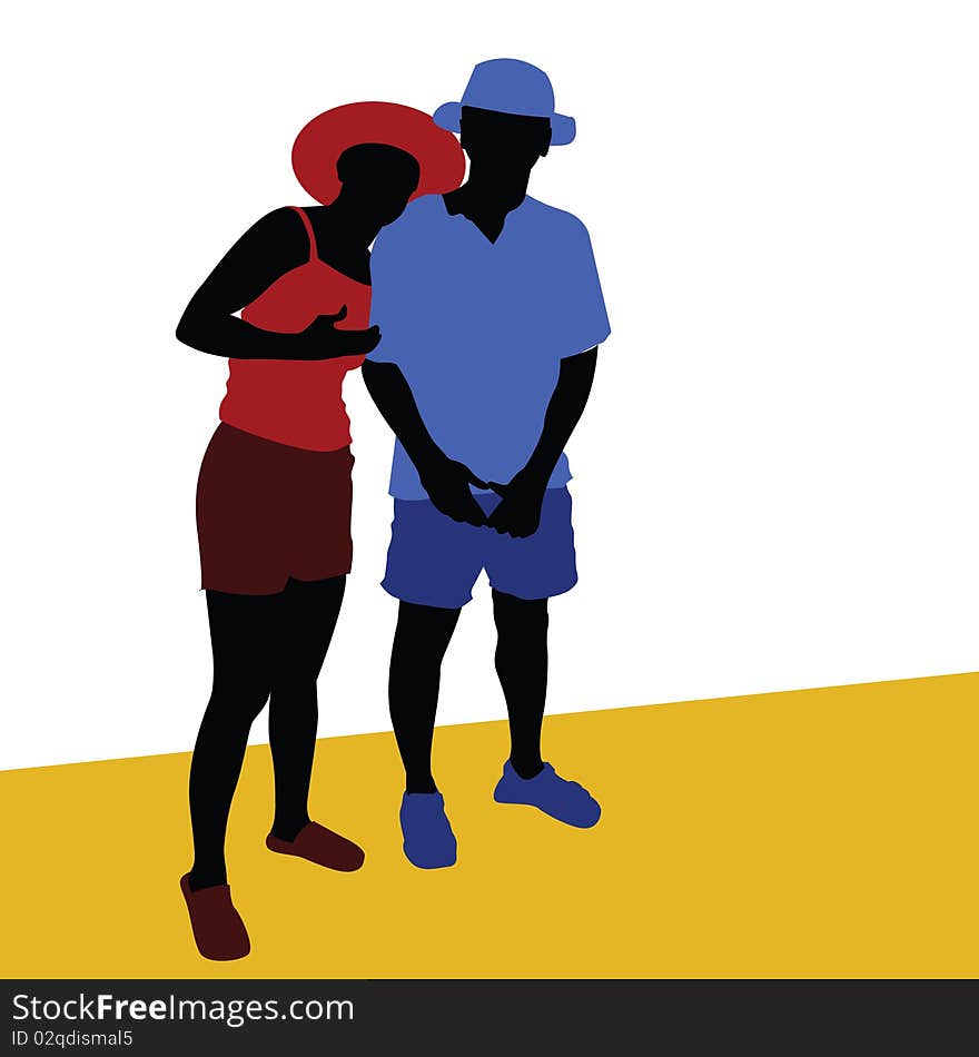 Illustration of a couple in love