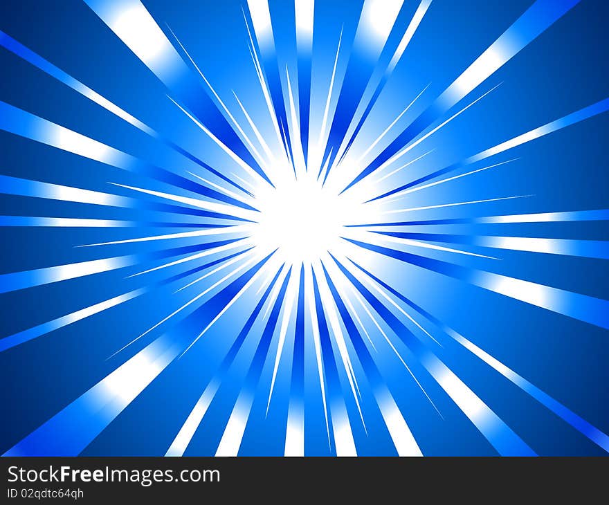 Abstract background of rays with a white-blue gradient. Abstract background of rays with a white-blue gradient