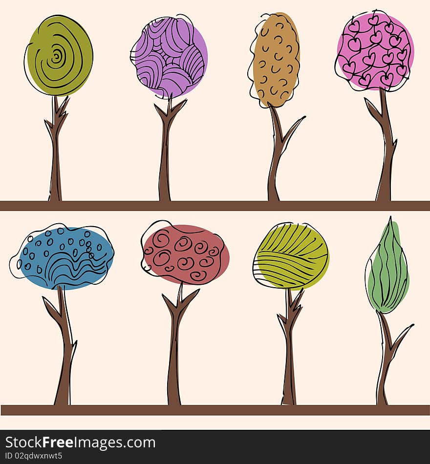 vector set of abstract trees. vector set of abstract trees