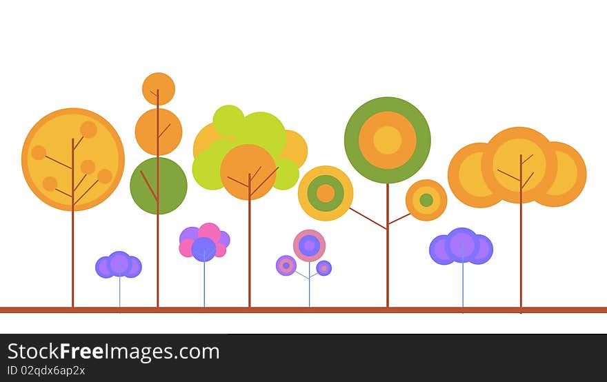 Abstract style plants vector illustration. Abstract style plants vector illustration