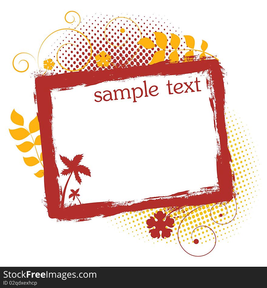 Abstract style grunge frame vector illustration