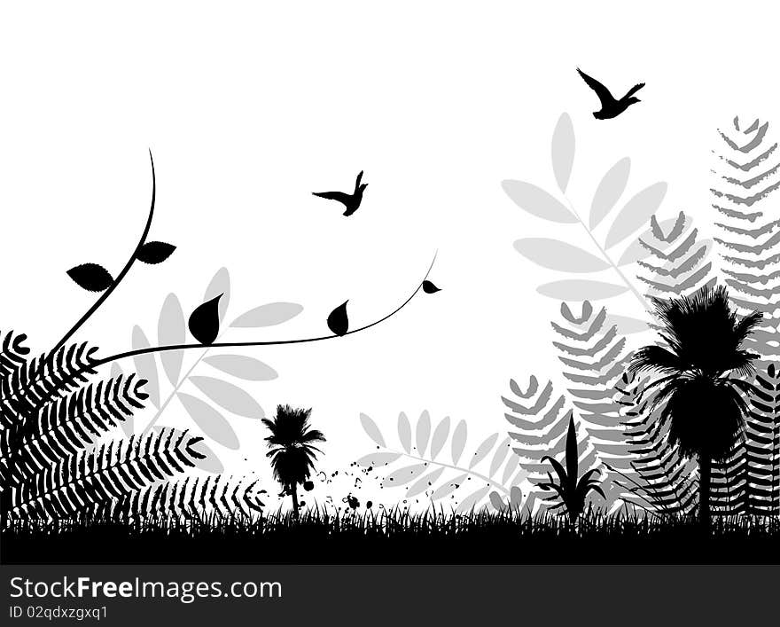 Nature background scene vector illustration