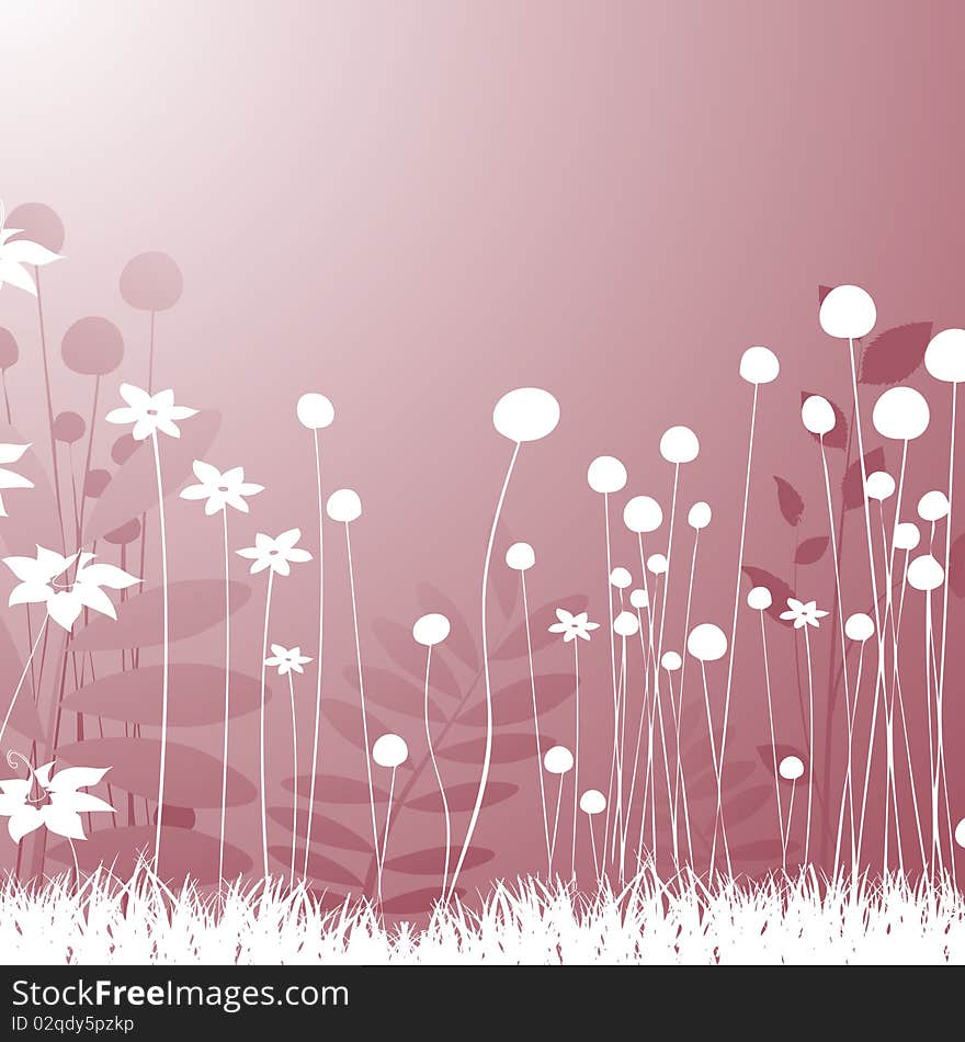 Abstract style floral design vector