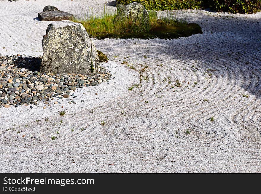 Japanese dry rock garden