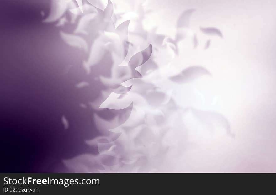 Abstract background with flying leaves