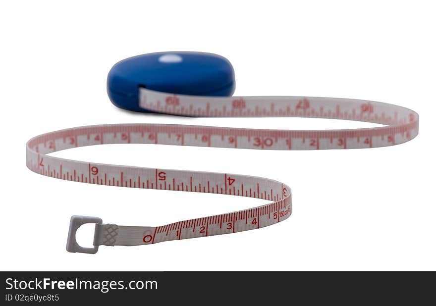 Measuring roulette isolated on white background