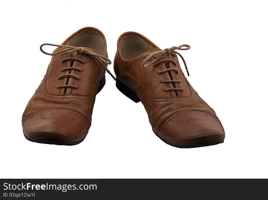 Leather brown shoes