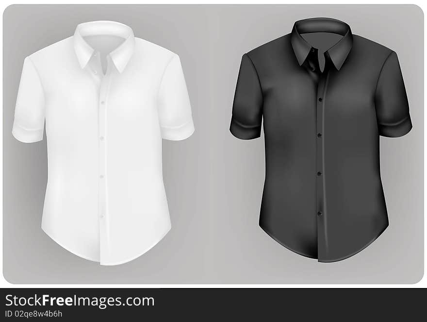 White and black polo shirts.